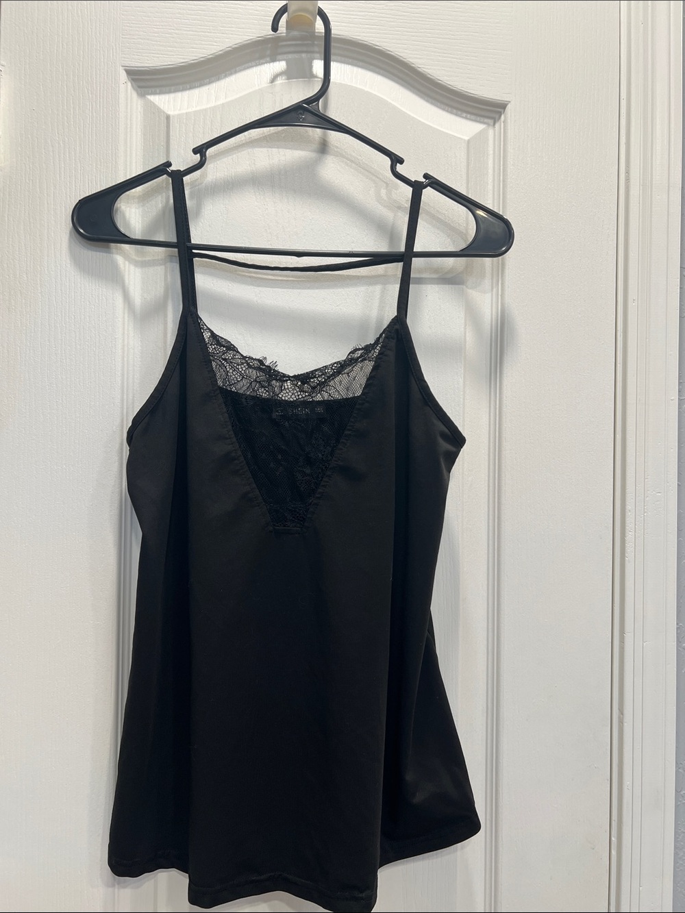 SHEIN Black Lace V-Neck Slip Cami